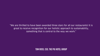 Written testimonial from The PIG Group, white text on purple background
